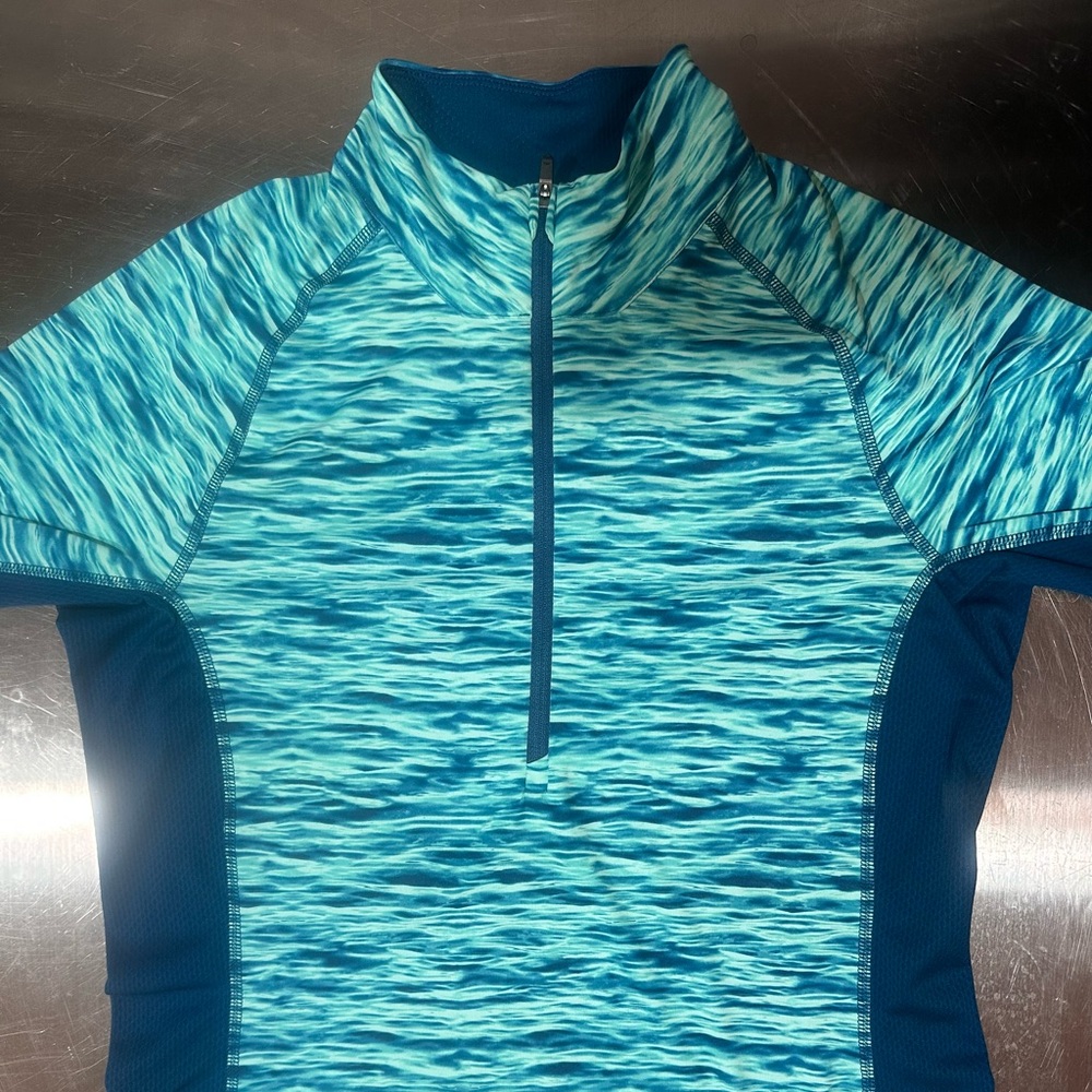 Patagonia Pullover Women Medium Green All Weather Zip Neck Long Sleeve NWOT